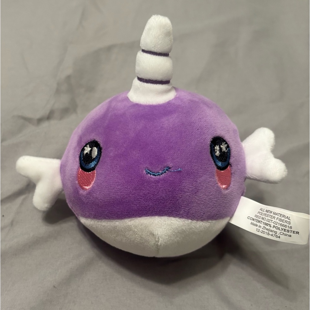 Squeezamals Stuffed Nellie the Narwhal
